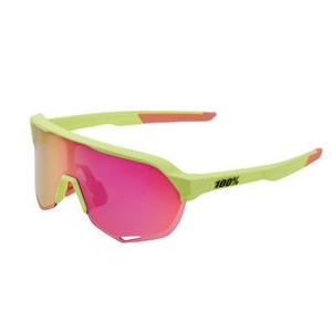 100% S2 Hiper Sunglasses Matte Washed Out Neon Yellow / Purple Miltilayer M