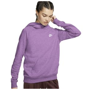 Nike Essential Funnel-Neck Fleece Hoodie - Women's Violet Shock / Htr / White L