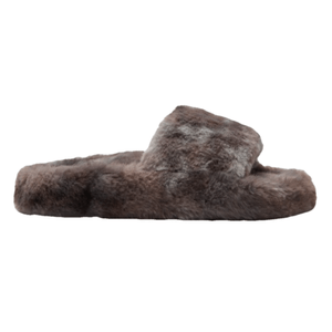 Roxy Slippy Fur Slider Sandal - Women's Grey 6