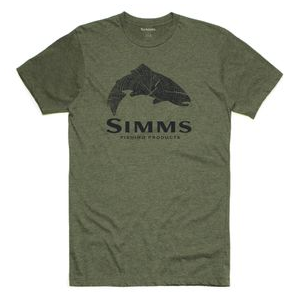 Simms Wood Trout Fill T-shirt - Men's Military Heather Xxl