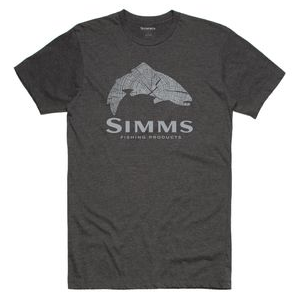 Simms Wood Trout Fill T-shirt - Men's Charcoal Heather Xxl