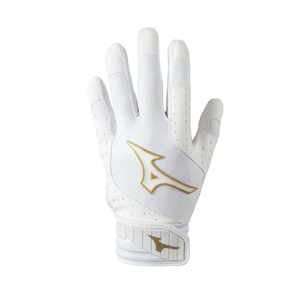 Mizuno Finch Softball Padded Batting Glove - Women's White / Gold XS