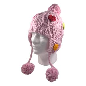 Chaos Aardvark Knit Beanie - Girls' Light Pink Floral One Size