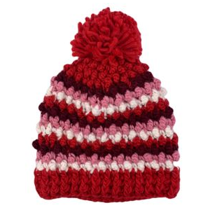 Chaos Aardvark Knit Beanie - Girls' Deep Red / Pink / White Stripe One Size