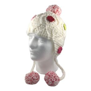 Chaos Aardvark Knit Beanie - Girls' White / Red Floral One Size