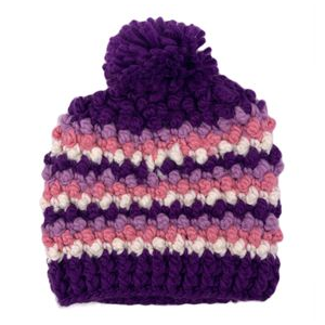 Chaos Aardvark Knit Beanie - Girls' Dark Purple / Light Purple / Pale Pink / White Stripe One Size