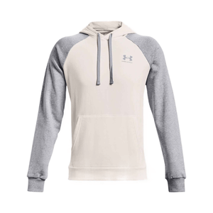 Under Armour Rival Fleece Colorblock Hoodie - Men's Onyx White / Mod Gray L