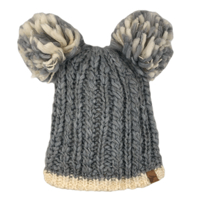Chaos Aardvark Knit Beanie w/ Pom Grey / Cream One Size