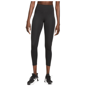 Nike Dri-FIT One Mid-Rise 7/8 Graphic Leggings - Women's Black / Metallic Silver S Regular