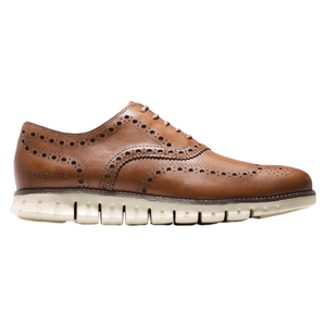 Cole Haan Zerogrand Wingtip Oxford Shoe - Men's British Tan Closed Holes 11.5 Regular