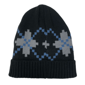 Chaos Knit Cuff Beanie - Youth Black / Light Blue / Blue Snowflake One Size