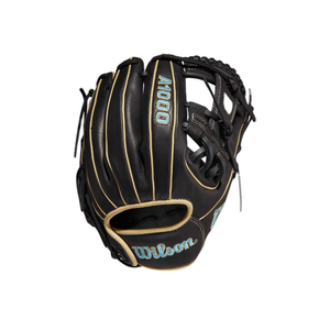 Wilson A1000 DP15 11.5" Infield Baseball Glove - 2022 Black / Tropical Blue / Blonde 11.5" Left Hand Throw