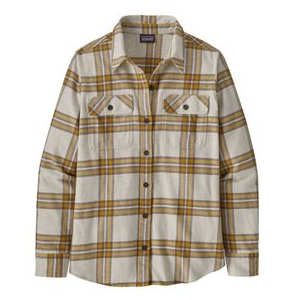 Patagonia Long-sleeved Midweight Fjord Flannel Shirt - Women's Tundra / Birch White S