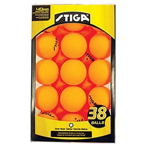 Stiga One-Star Table Tennis Balls Orange 38 Pack