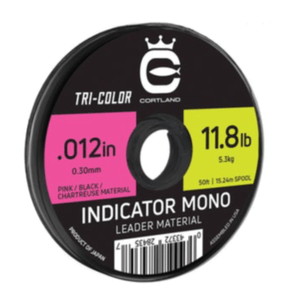 Cortland Indicator Mono Leader Material Chartreuse / Black / Pink 13.9 lb