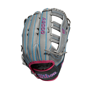 Wilson A2000 SCSP13SS Slowpitch 13" Glove - 2022 Grey / Pink / Blue 13" Right Hand Throw