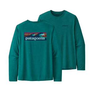 Patagonia Capilene Cool Daily Graphic Long Sleeve Shirt - Men's Boardshort Logo / Borealis Green X-Dye S