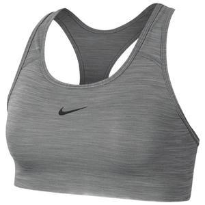 Nike Swoosh Medium-Support Sports Bra - Women's Smoke Grey / Heather / Black XS