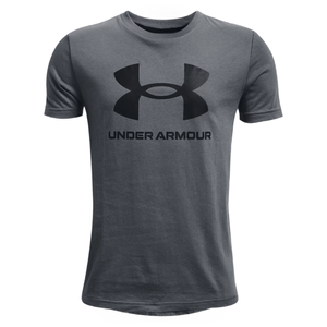Under Armour Short Sleeve T-Shirt - Boys Pitch Gray / black XL
