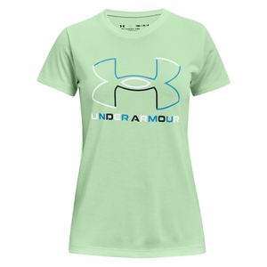 Under Armour Tech Big Logo Twist Short Sleeve Shirt - Girls' Aqua Foam / Radar Blue XS