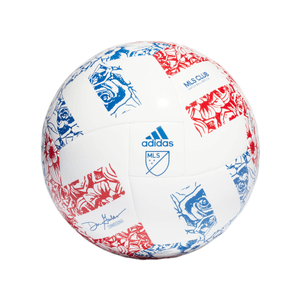 adidas MLS Club Soccer Ball White / Power Blue / Team College Red 4