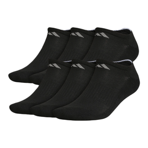 adidas Athletic Cushioned No-Show Socks 6 Pack Black / Aluminum 2 L 6 Pack