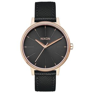 Nixon Kensington Leather Watch Rose Gold / Black One Size