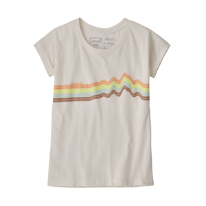 Patagonia Regenerative Organic Certified Cotton Graphic T-Shirt - Girls' Ridge Rise Stripe / Birch White XL