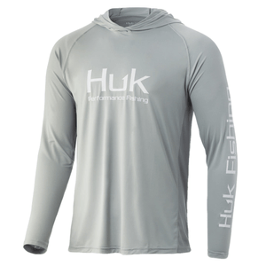 Huk Vented Pursuit Hoodie - Men's Overcast Grey L