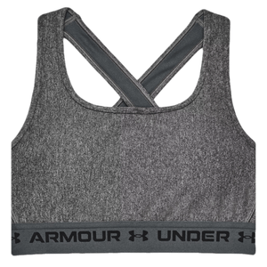 Under Armour Mid Crossback Sports Bra - Women's Charcoal Light Heather / Pitch Gray / Black XL