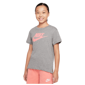Nike Sportswear Basic Futura T-Shirt - Girls' Carbon Heather / Pink Salt XL