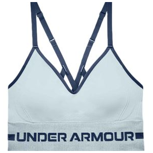 Under Armour Seamless Low Long Sports Bra - Women's Breaker Blue / Breaker Blue / Utility Blue L