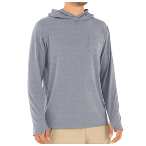 Free Fly Apparel Bamboo Crossover Hoodie - Men's Heather Blue Dusk L