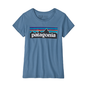Patagonia Regenerative Cotton P-6 Logo T-Shirt - Girls' Pigeon Blue / P-6 Logo XL