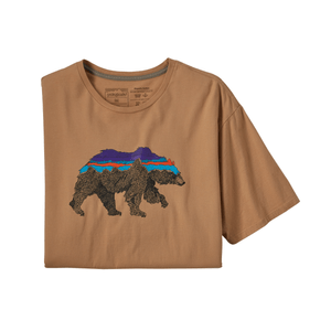 Patagonia Back For Good Organic Cotton T-shirt - Men's Dark Camel w/ Bear S