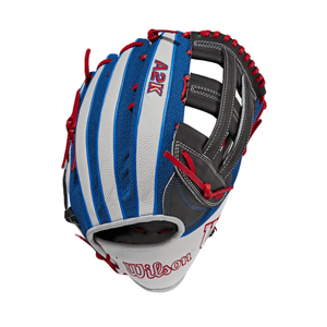 Wilson Mookie Betts A2K MB50 GM Outfield Baseball Glove - 2022 White / Royal / Navy / Red 12.5" Right Hand Throw
