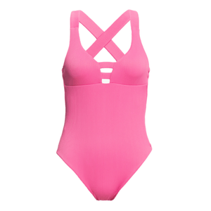 Roxy Love Rib Asia One Piece Swimsuit - Women's Pink Guava M