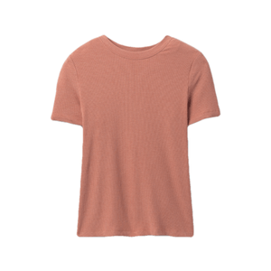prAna Foundation Rib Tee Shirt - Women's Cloud Blush Heather L