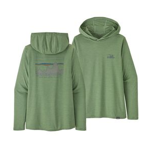 Patagonia Capilene Cool Daily Graphic Hoodie - Women's 73 Skyline / Sedge Green X-dye XL