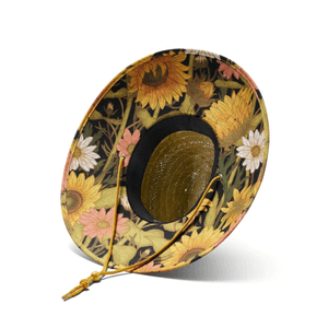Hemlock Woodstock Straw Hat Sunflower Print One Size