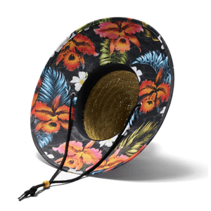 Hemlock Koa Straw Hat - Kids' Hawaiian Floral Print One Size