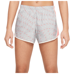 Nike Dri-FIT Tempo Printed Running Shorts - Girls' Light Smoke Grey / Cashmere / Pink Salt M