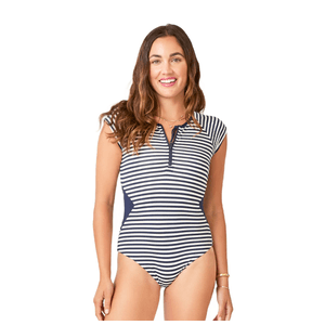 Carve Designs All Day One Piece Swimsuit - Women's Navy Stripe XS