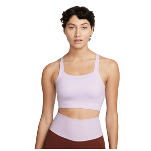 Nike Swoosh Luxe Medium-Support Sports Bra - Women's Doll / Grey Fog XS