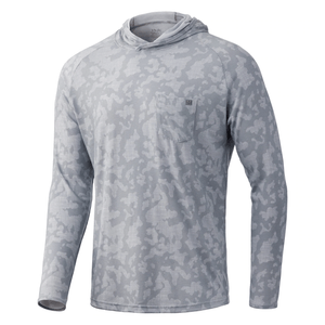 HUK Icon X Running Lakes Hoodie - Men's Overcast Grey XL