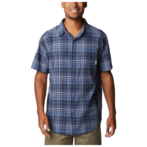 Columbia Under Exposure Yarn-Dye Short Sleeve Shirt - Men's Dark Mountain XL