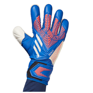 adidas Predator Match Fingersave Goalkeeper Glove - Youth Hi-Res Blue S18 / Turbo / White 10