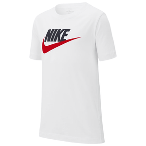Nike Cotton T-shirt - Boys' White / Obsidian / University Red XS
