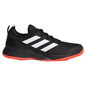 adidas Courtflash Tennis Shoe - Men's Core Black / Footwear White / Solar Red 12 Regular