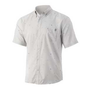Huk Fly Hooks Teaser Short Sleeve Shirt - Men's XL Oyster
